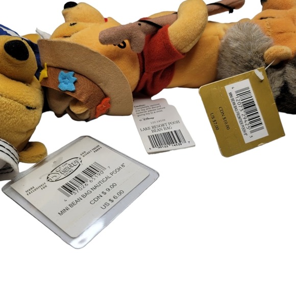 Lot Of 3 Winnie The Pooh Stuffed Animals Collectibles NWT Vintage Stuffies - Picture 3 of 13